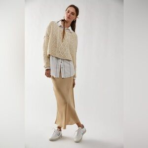 NWOT Intimately Free People Sweet Talker Half Slip Skirt Olive Green Size.Small